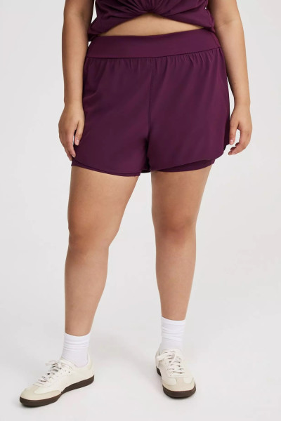 Women's 4 ways stretchy double layer running shorts