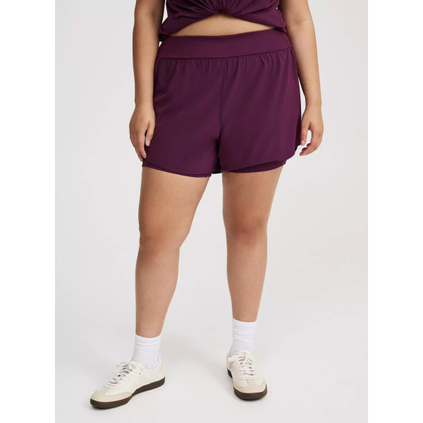 Women's 4 ways stretchy double layer running shorts