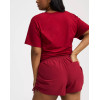 Elastic wasit side cinched running shorts with welt pockets