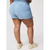 Elastic wasit side cinched running shorts with welt pockets
