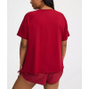 Women's short sleeve side slit flowy t shirts crew neck raglan sleeve sports tees