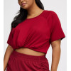 Women's short sleeve side slit flowy t shirts crew neck raglan sleeve sports tees