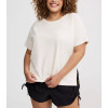 Women's short sleeve side slit flowy t shirts crew neck raglan sleeve sports tees
