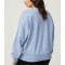 Women's v neck cotton blend pullovers drop shoulder relaxed fit sweatshirts