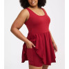 Plus size scoop neck one piece tennis dress with built in shorts