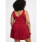 Plus size scoop neck one piece tennis dress with built in shorts