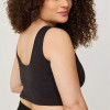Women's basic plus size longline sports bra full coverage padded sleeveless crop top