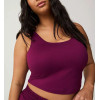 Women's basic plus size longline sports bra full coverage padded sleeveless crop top