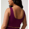 Women's basic plus size longline sports bra full coverage padded sleeveless crop top