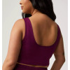 Women's basic plus size longline sports bra full coverage padded sleeveless crop top
