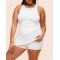 Women's hollow back active dress with built in shorts crew neck back cross tennis dress