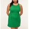 Women's hollow back active dress with built in shorts crew neck back cross tennis dress