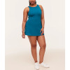 Women's hollow back active dress with built in shorts crew neck back cross tennis dress