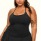 Plus size light weight slim fit sports tank with adjustable straps