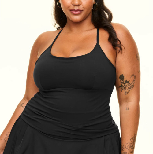 Plus size light weight slim fit sports tank with adjustable straps