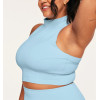 Women's high neck racerback sports tank full coverage low support sleeveless crop top