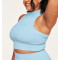 Women's high neck racerback sports tank full coverage low support sleeveless crop top