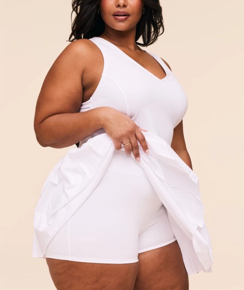 Women's plus size active dress with built in shorts