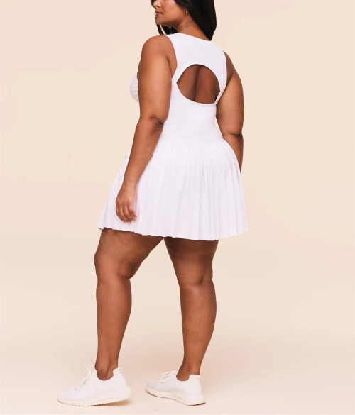 Women's plus size active dress with built in shorts