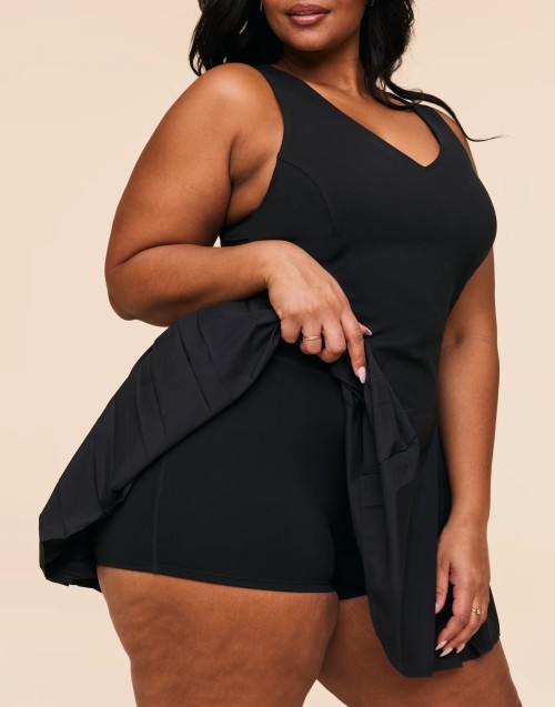 Women's plus size active dress with built in shorts