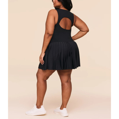 Women's plus size active dress with built in shorts