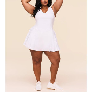 Women's plus size active dress with built in shorts