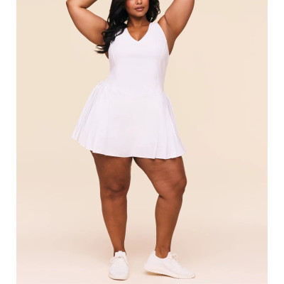 Women's plus size active dress with built in shorts