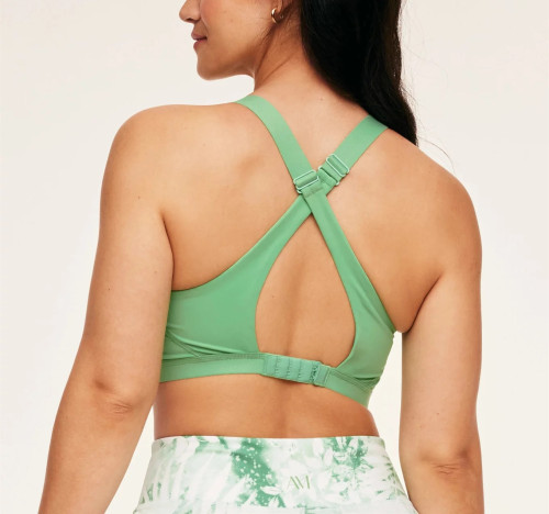 Women's high support back cross sports bra with adjustable straps