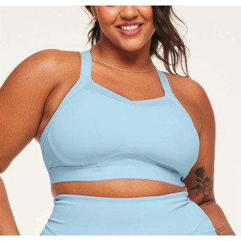 Women's high support back cross sports bra with adjustable straps