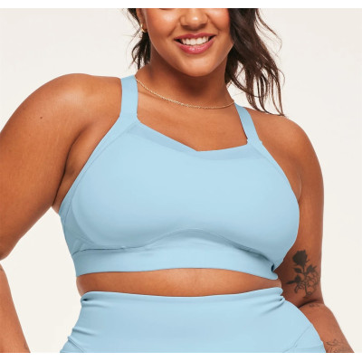 Women's high support back cross sports bra with adjustable straps