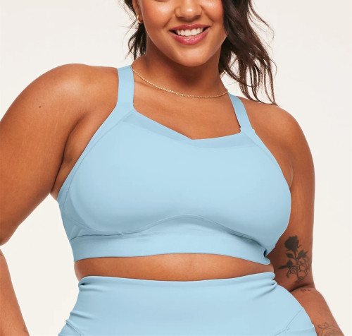 Women's high support back cross sports bra with adjustable straps