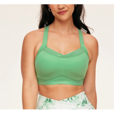 Women's high support back cross sports bra with adjustable straps