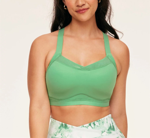 Women's high support back cross sports bra with adjustable straps