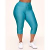 Women's rib lace up crop leggings with side pockets high waisted yoga capris