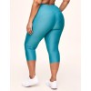 Women's rib lace up crop leggings with side pockets high waisted yoga capris