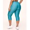 Women's rib lace up crop leggings with side pockets high waisted yoga capris