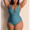 Plus size V neckline cut out swimwear with adjustable straps