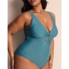 Plus size V neckline cut out swimwear with adjustable straps