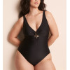 Plus size V neckline cut out swimwear with adjustable straps