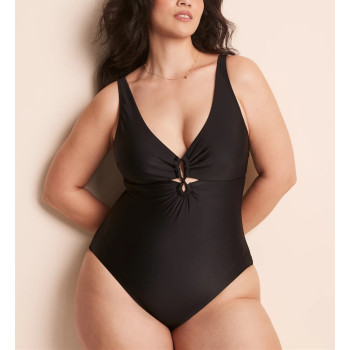 Plus size V neckline cut out swimwear with adjustable straps