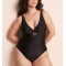 Plus size V neckline cut out swimwear with adjustable straps