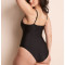 Plus size V neckline cut out swimwear with adjustable straps