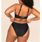 Front cross padded bikini top hollow back swimwear top with adjustable straps