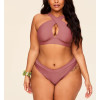 Front cross padded bikini top hollow back swimwear top with adjustable straps