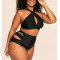 Front cross padded bikini top hollow back swimwear top with adjustable straps
