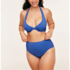 Women's halter tie up padded bikini top plus size open back swimwear top