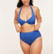 Women's halter tie up padded bikini top plus size open back swimwear top