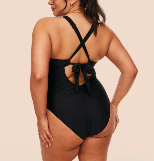 Plus size cross back swimwear with padding