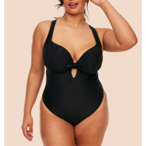 Plus size cross back swimwear with padding