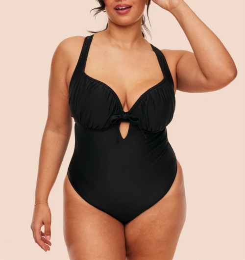 Plus size cross back swimwear with padding